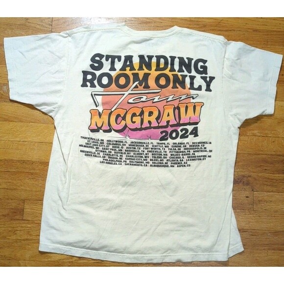 Tim McGraw T-Shirt XL 2024 Standing Room Only Tour Dates Concert Graphic Cotton - Picture 5 of 7